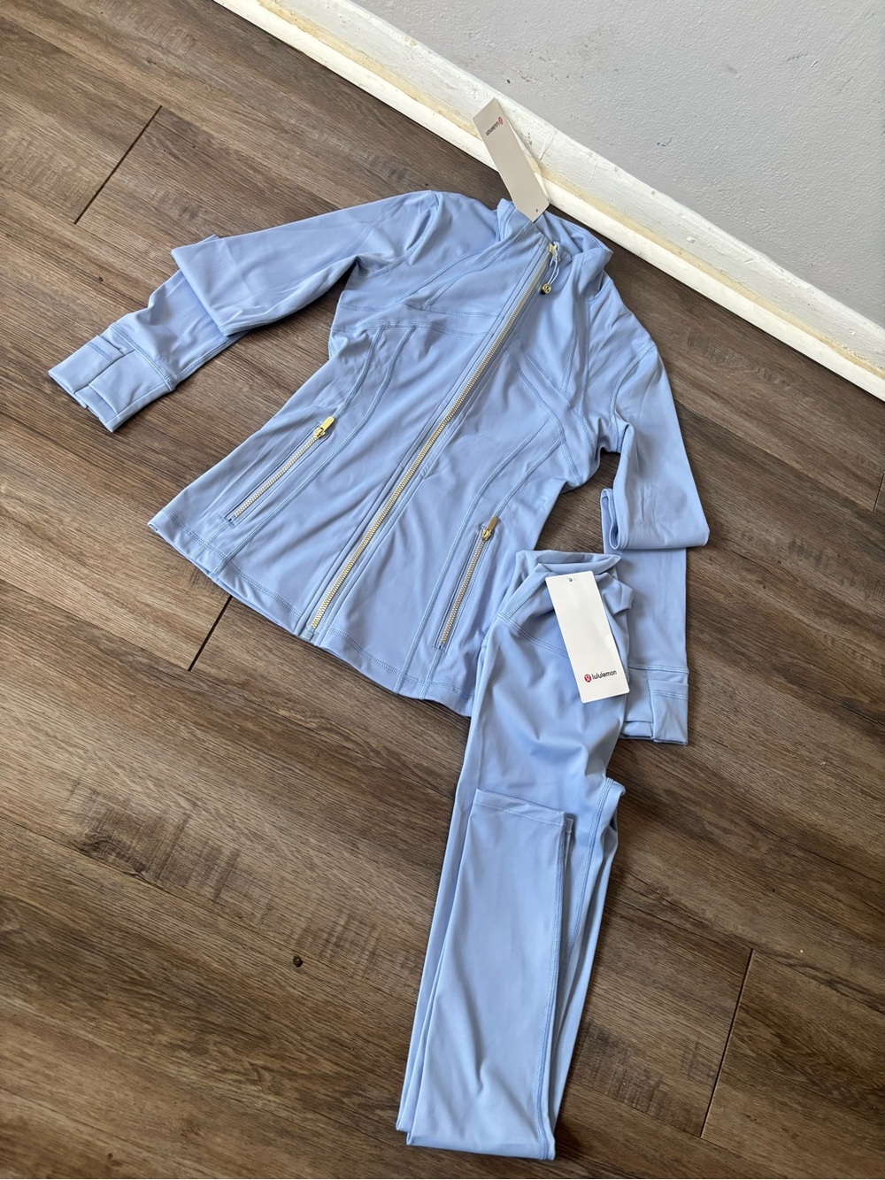 lululemon athletica Women's Sky Blue Zip Bomber Jacket